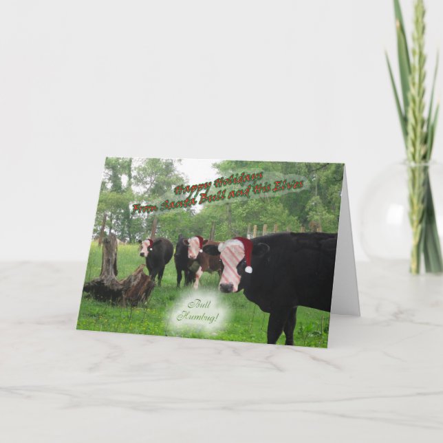 Santa tjurjulkort helgkort (Framsida)