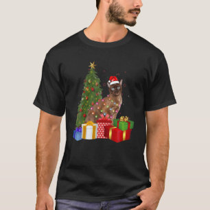 Santa Tonkinese Cat Julgran Light Funny Xma T Shirt