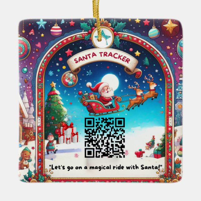 Santa Tracker QR Code Square jul Ornament (Framsida)