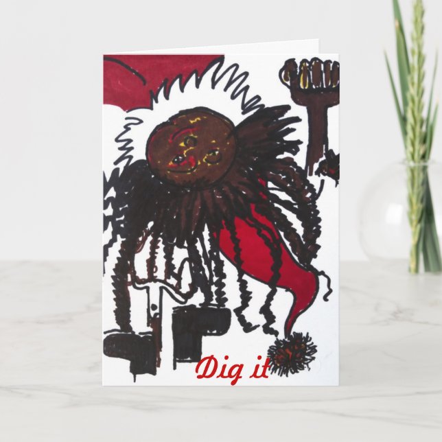 Santa trädgårdsmästare helgkort (Framsida)