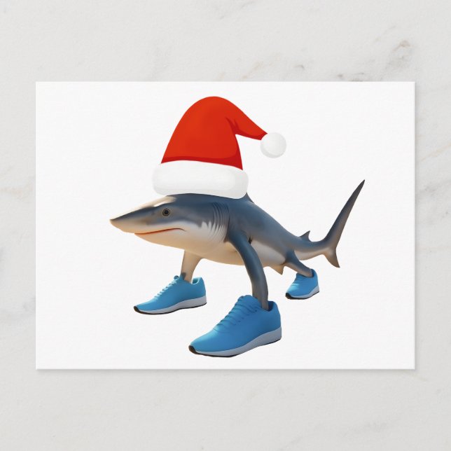 Santa Tralalero Tralala –Shark in Santa Hat Helg Vykort (Framsida)
