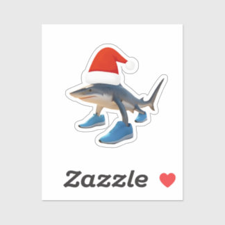 Santa Tralalero Tralala –Shark in Santa Hat Klistermärken