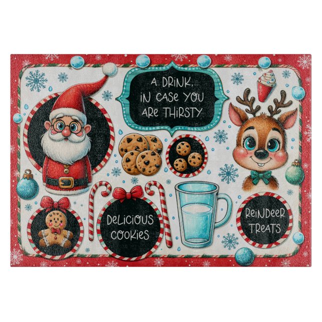 Santa Treat Board for Mjölk, Cookies & Reindeer (Framsidan)