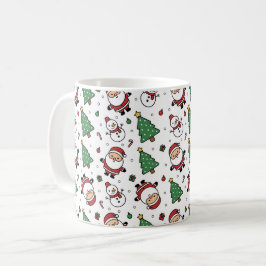 Santa, Tree & Snowman Christmas Mug Kaffemugg