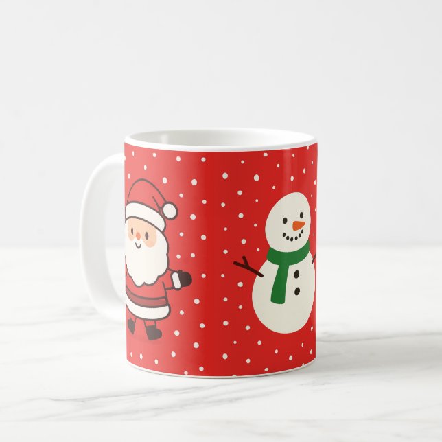 Santa, Tree & Snowman Christmas Mug Kaffemugg (Framsida vänster)