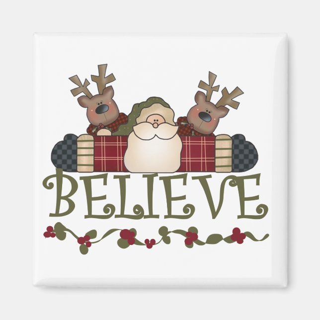Santa Tro T-tröjor och presenter Magnet (Framsidan)