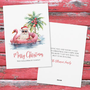 Santa Tropical Beach Jul Julkort