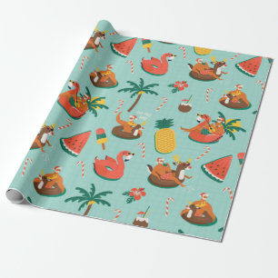 Santa Tropical Jul Mönster Presentpapper