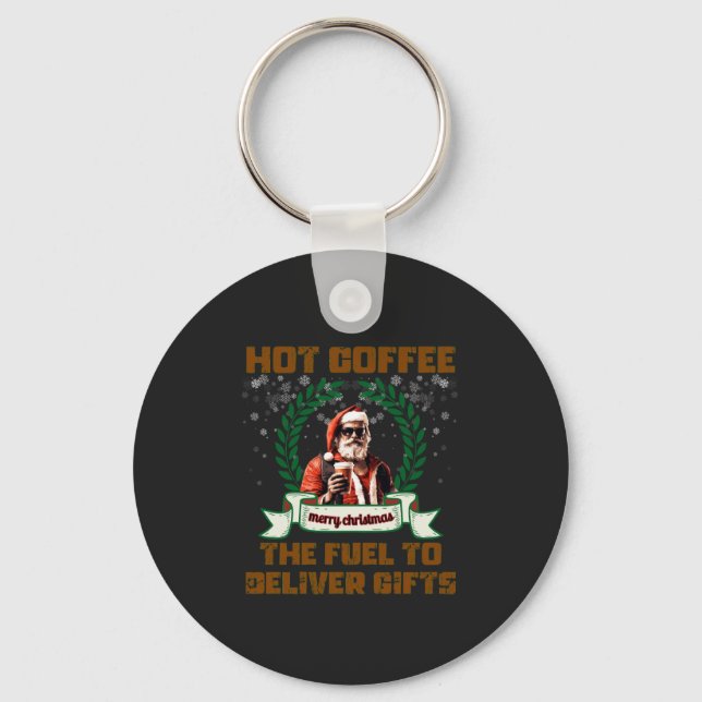 Santa Trucker Coffee Helgdag Delivery jul Ro Nyckelring (Framsida)