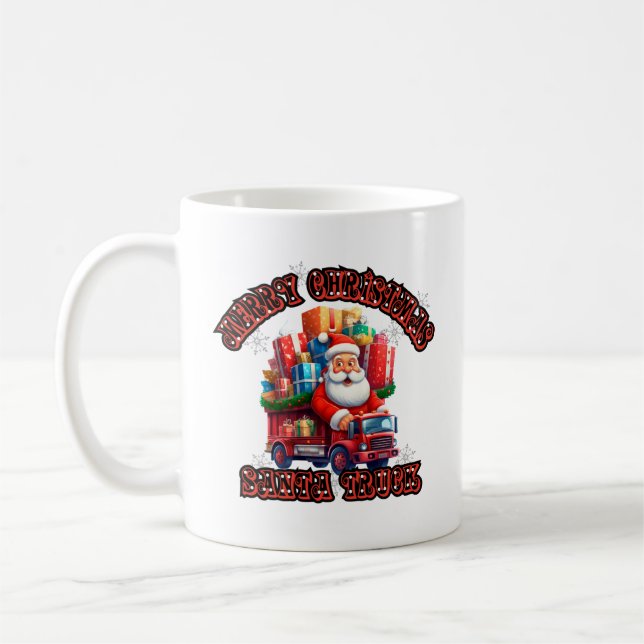 Santa Trucker Kids jul jul Festive Helgdag Magic Kaffemugg (Vänster)