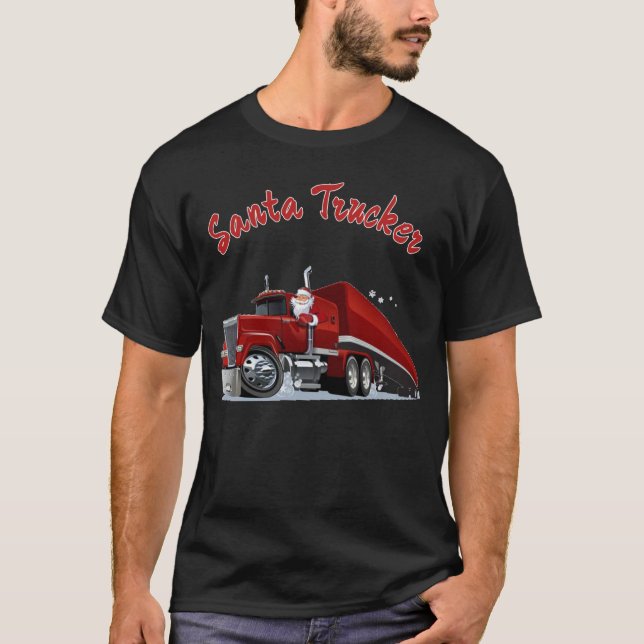 Santa Trucker  T Shirt (Framsida)