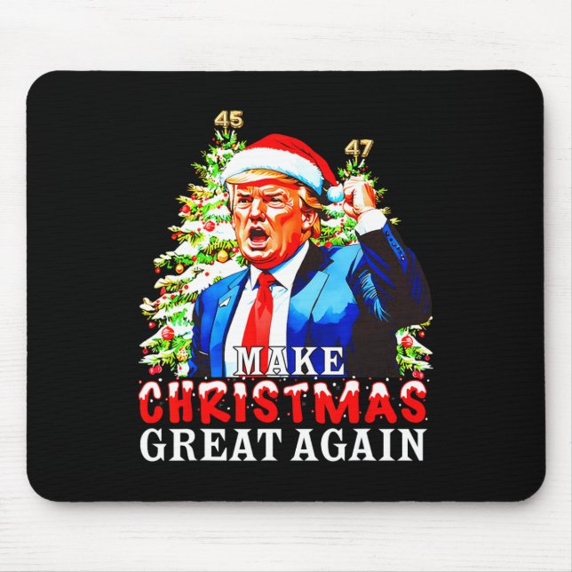 Santa Trump 45-47 Julafton Pajamas Gör jul till Gr Musmatta (Framsidan)