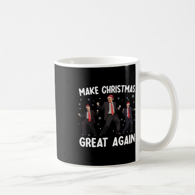 Santa Trump Dance Gör jul Underbar igen Julafton Kaffemugg (Höger)