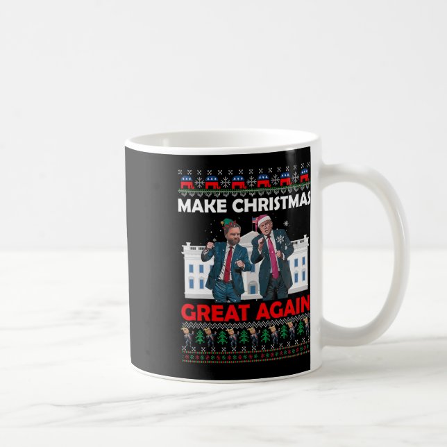 Santa Trump Dance Gör jul Underbar igen Julafton Kaffemugg (Höger)