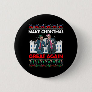 Santa Trump Dance Gör jul Underbar igen Julafton Knapp