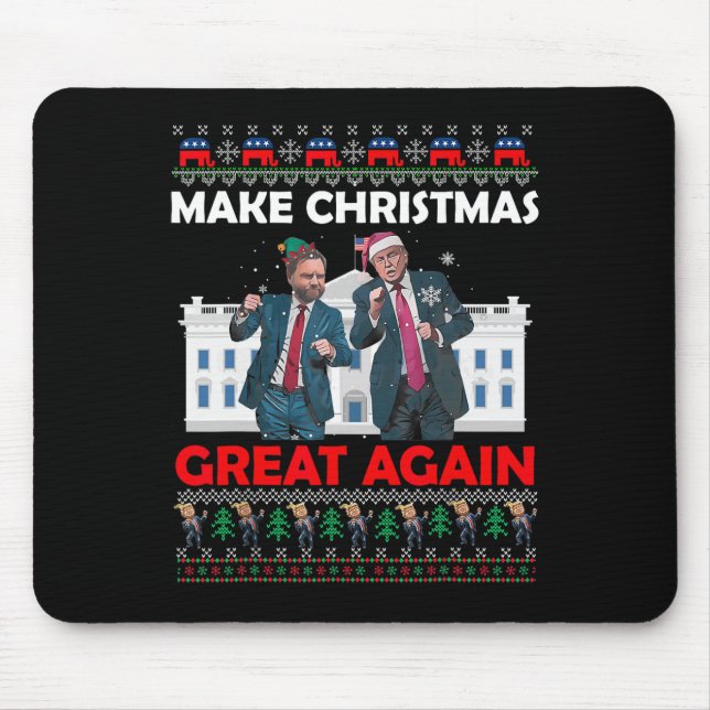 Santa Trump Dance Gör jul Underbar igen Julafton Musmatta (Framsidan)