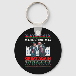 Santa Trump Dance Gör jul Underbar igen Julafton Nyckelring
