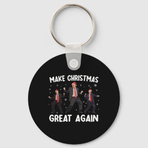 Santa Trump Dance Gör jul Underbar igen Julafton Nyckelring