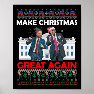 Santa Trump Dance Gör jul Underbar igen Julafton Poster
