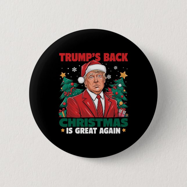 Santa Trump Dance Gör julen Underbar igen till Uga Knapp (Framsida)