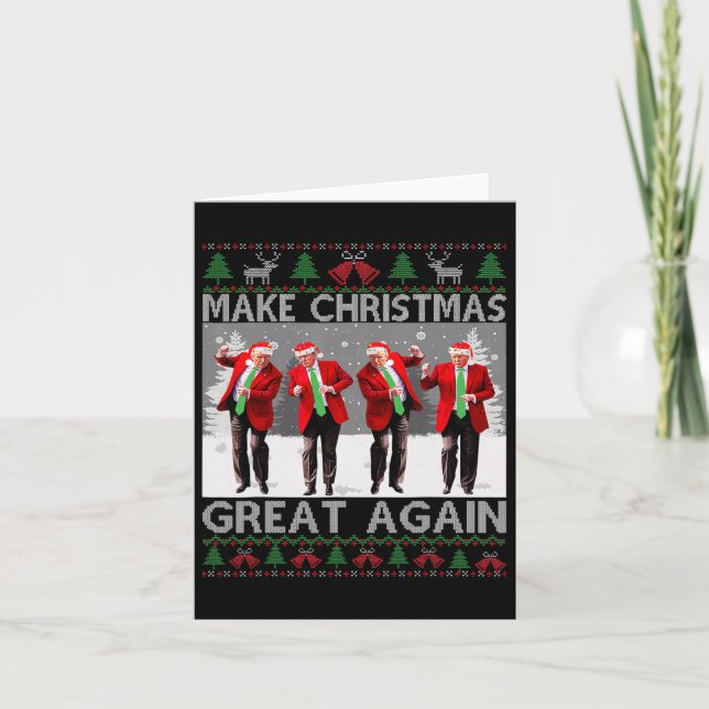 Santa Trump Dance Gör julen Underbar igen till Uga Kort (Framsida)