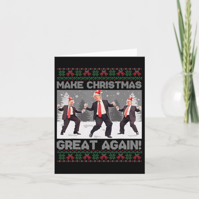Santa Trump Dance Gör julen Underbar igen till Uga Kort (Framsida)