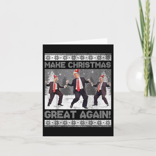 Santa Trump Dance Gör julen Underbar igen till Uga Kort (Framsida)