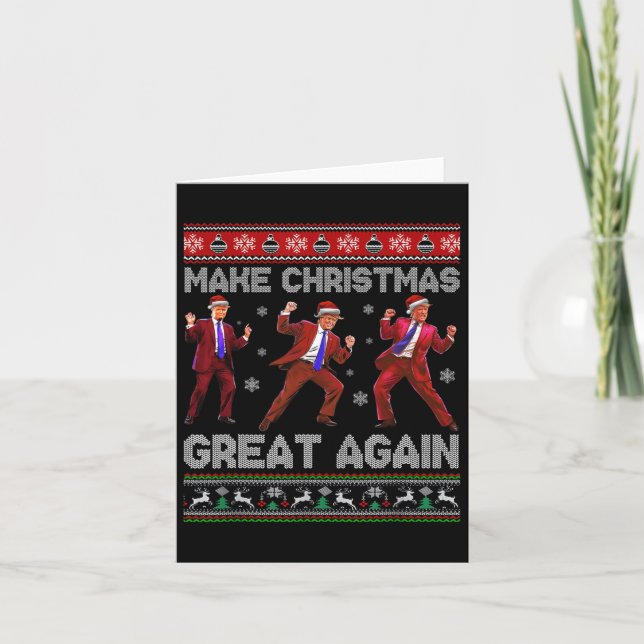 Santa Trump Dance Gör julen Underbar igen till Uga Kort (Framsida)