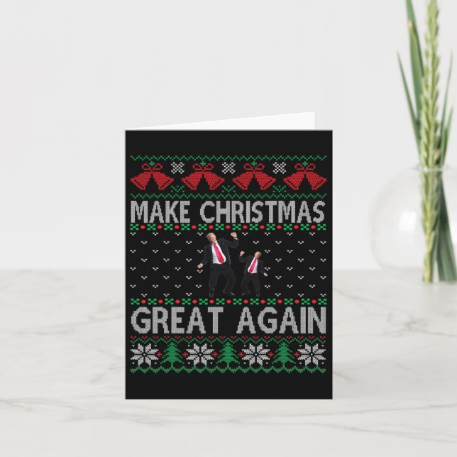 Santa Trump Dance Gör julen Underbar igen till Uga Kort (Framsida)