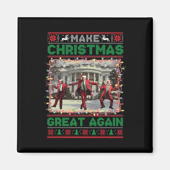 Santa Trump Dance Gör julen Underbar igen till Uga Magnet (Framsidan)