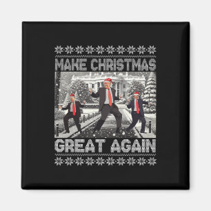 Santa Trump Dance Gör julen Underbar igen till Uga Magnet