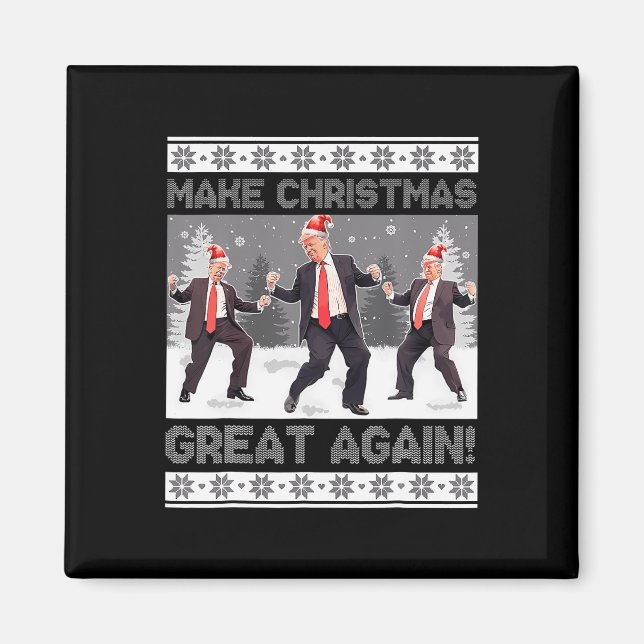 Santa Trump Dance Gör julen Underbar igen till Uga Magnet (Framsidan)