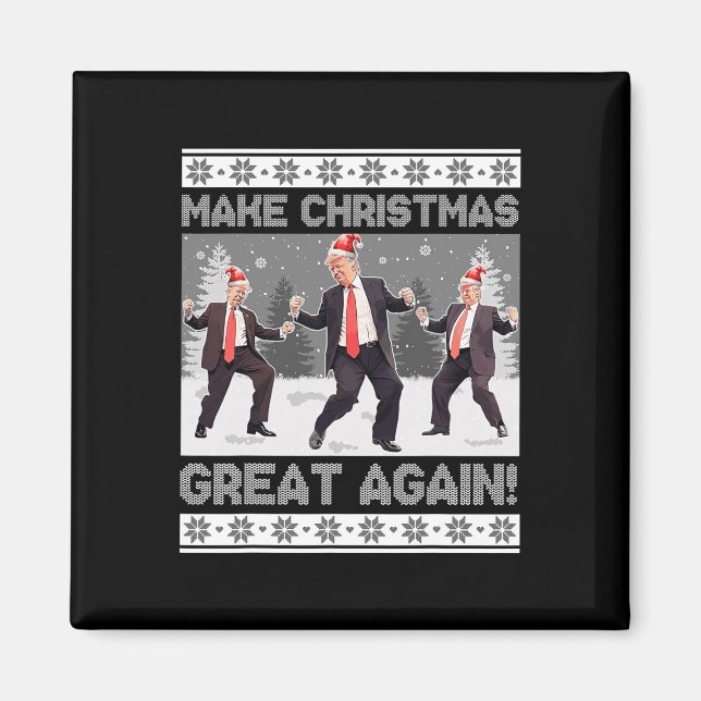 Santa Trump Dance Gör julen Underbar igen till Uga Magnet (Framsidan)