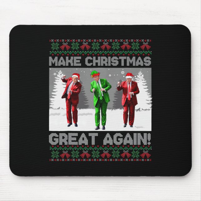 Santa Trump Dance Gör julen Underbar igen till Uga Musmatta (Framsidan)
