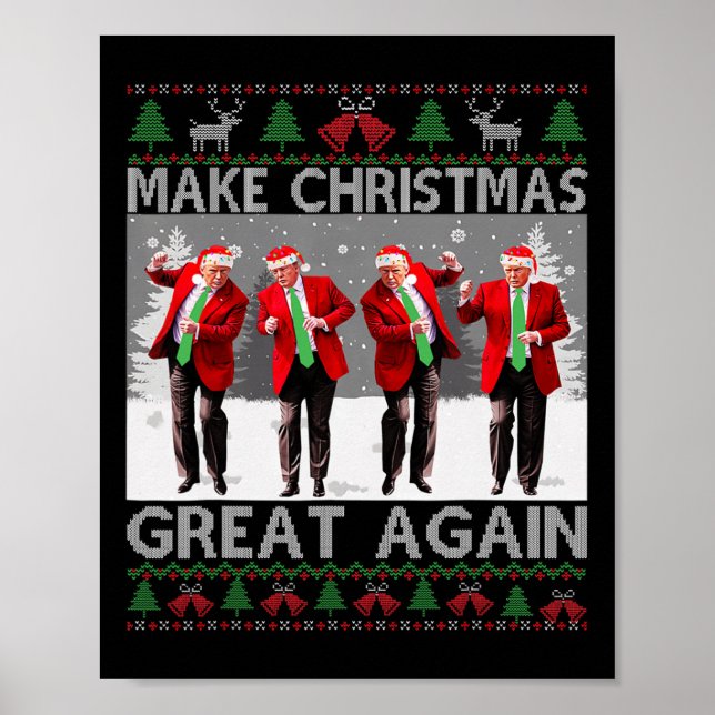 Santa Trump Dance Gör julen Underbar igen till Uga Poster (Framsidan)