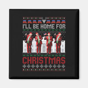 Santa Trump Dance jag kommer hem till jul Ugly Magnet