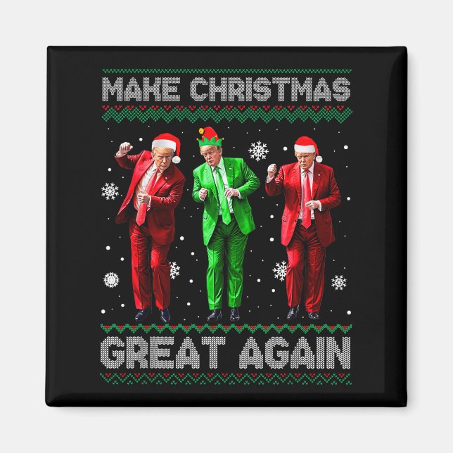 Santa Trump Dans Gör julen stor igen ful ugly  Magnet (Framsidan)
