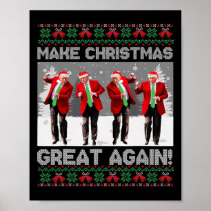 Santa Trump Dans Gör Julen Stor Igen Fula Poster