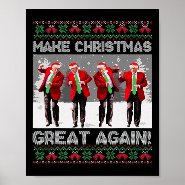 Santa Trump Dans Gör Julen Stor Igen Fula  Poster (Framsidan)