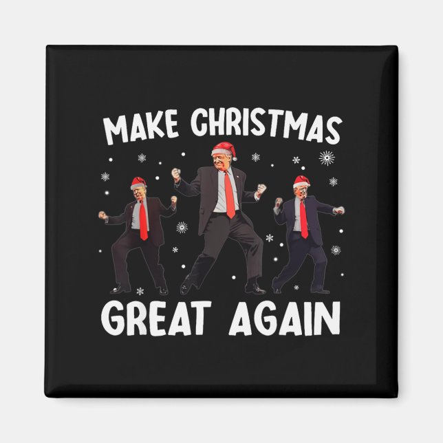Santa Trump Dans Gör julen stor igen Xmas  Magnet (Framsidan)