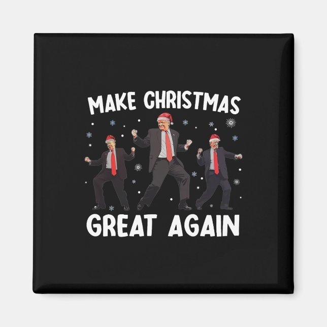 Santa Trump Dans Gör julen stor igen Xmas  Magnet (Framsidan)