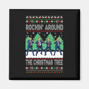 Santa Trump Dansa Dansar Runt Julgranen Magnet