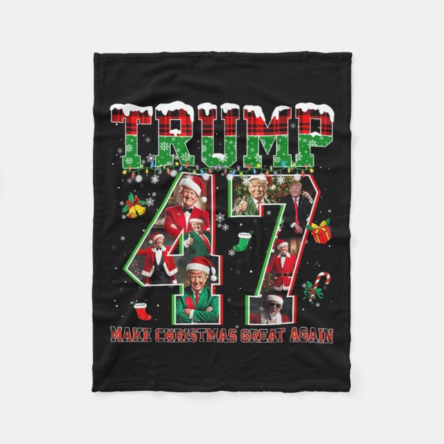 Santa Trump Gör julen fantastisk igen ful jul P Fleecefilt (Framsidan)