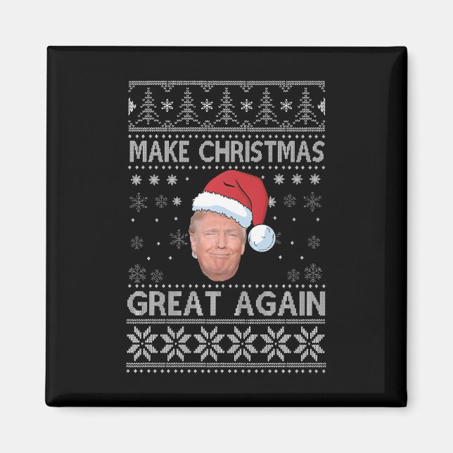 Santa Trump Gör julen Underbar igen Ugly Sweate Magnet (Framsidan)