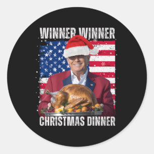 Santa Trump jul Humor Funny Trump Julafton Runt Klistermärke
