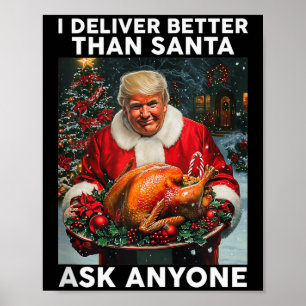 Santa Trump Turk Christmas Roligt Firande Tan Poster