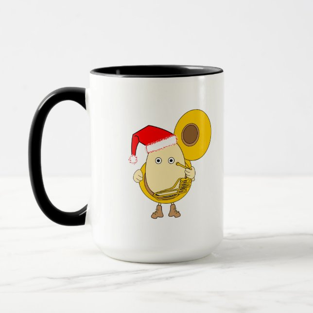 Santa Tuba Player Egghead Mugg (Vänster)