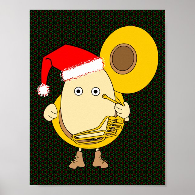 Santa Tuba Player Egghead Poster (Framsidan)