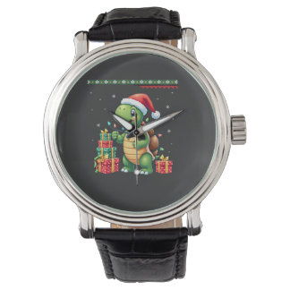Santa Turtle Jul Ful härlig Sweater Rolig Holiday Armbandsur