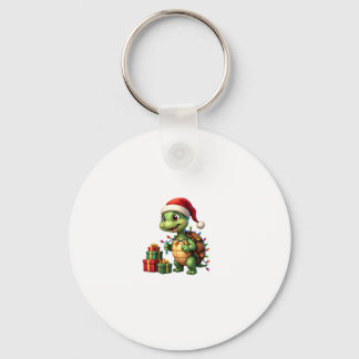 Santa Turtle jul ful jultröja rolig högtid Nyckelring